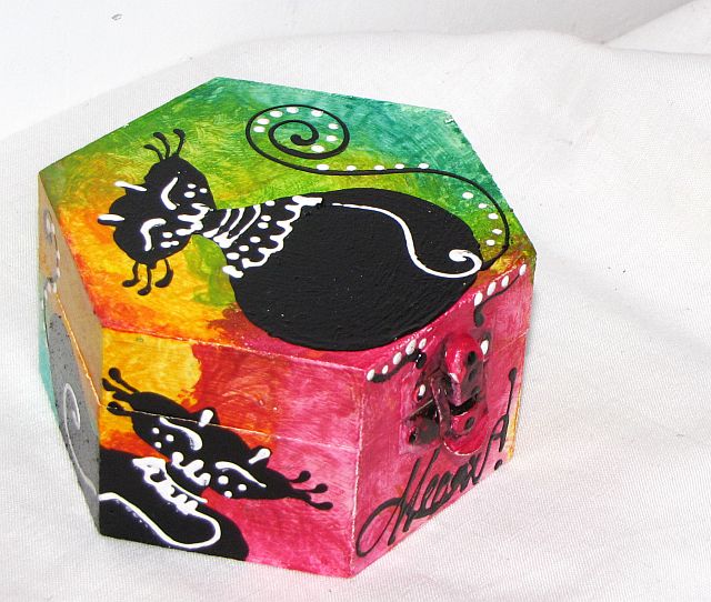 cutie din lemn hexagon - 011 cutie din lemn hexagon - 011